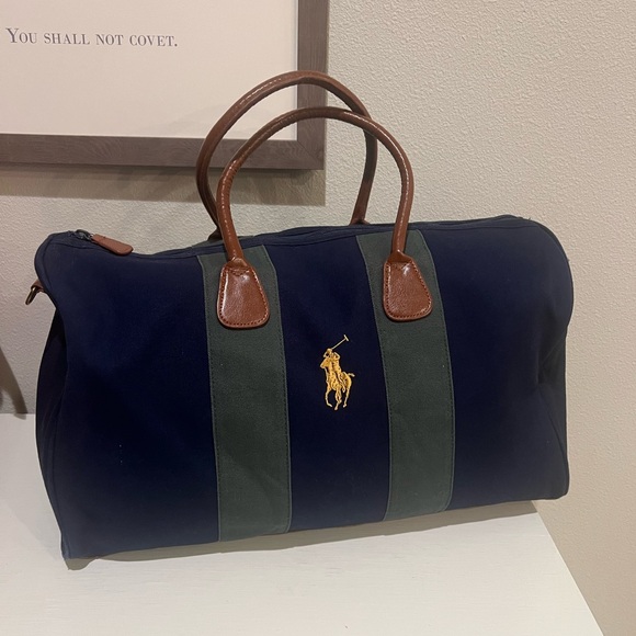 Ralph Lauren Handbags - Ralph Lauren Blue and Green Duffel Bag